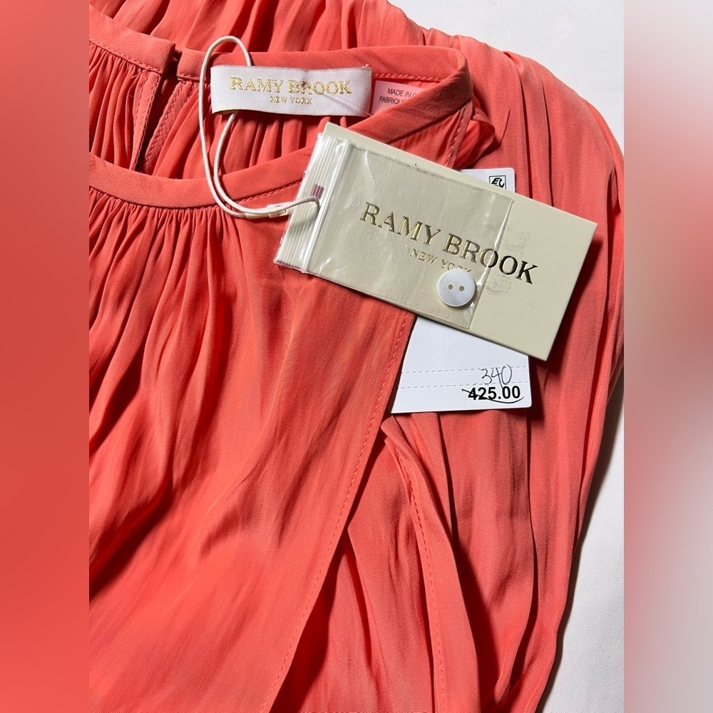 RAMY‎ BROOK Peach Audrey halter neck dress size M - Picture 12 of 15